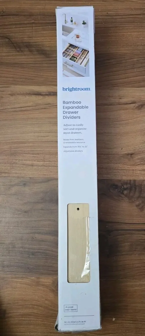 4pk Natural Expandable Drawer Dividers Yellow - Brightroom™: Adjustable